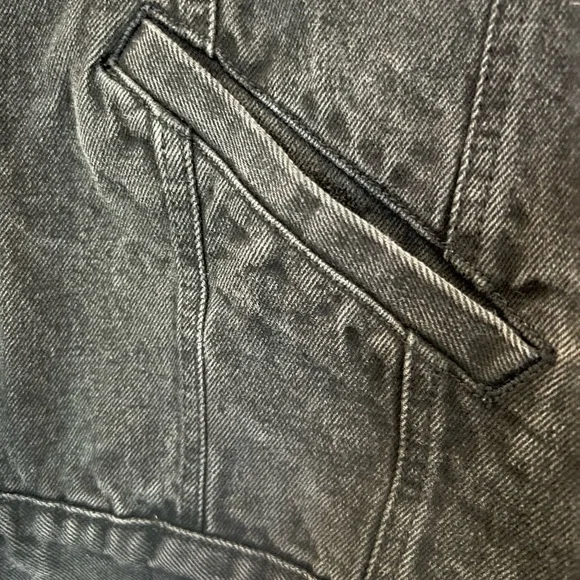 VTG Men’s Large 80s Calvin Klein Black Jean Jacket Core Basics MTV Clubbing - Picture 6 of 9